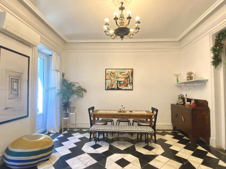 Bohemian Madrid Apartment With Black & White Tile Floors Apartment